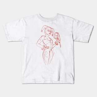 Jokers girl sketch red Kids T-Shirt